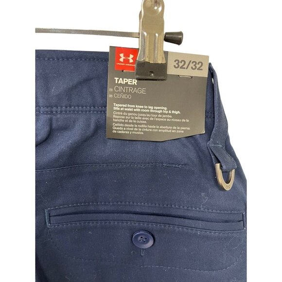 NWT UNDER ARMOUR UA Performance Chino Tapered Leg Pants Stretch Blue Size 32x32 - Picture 8 of 8